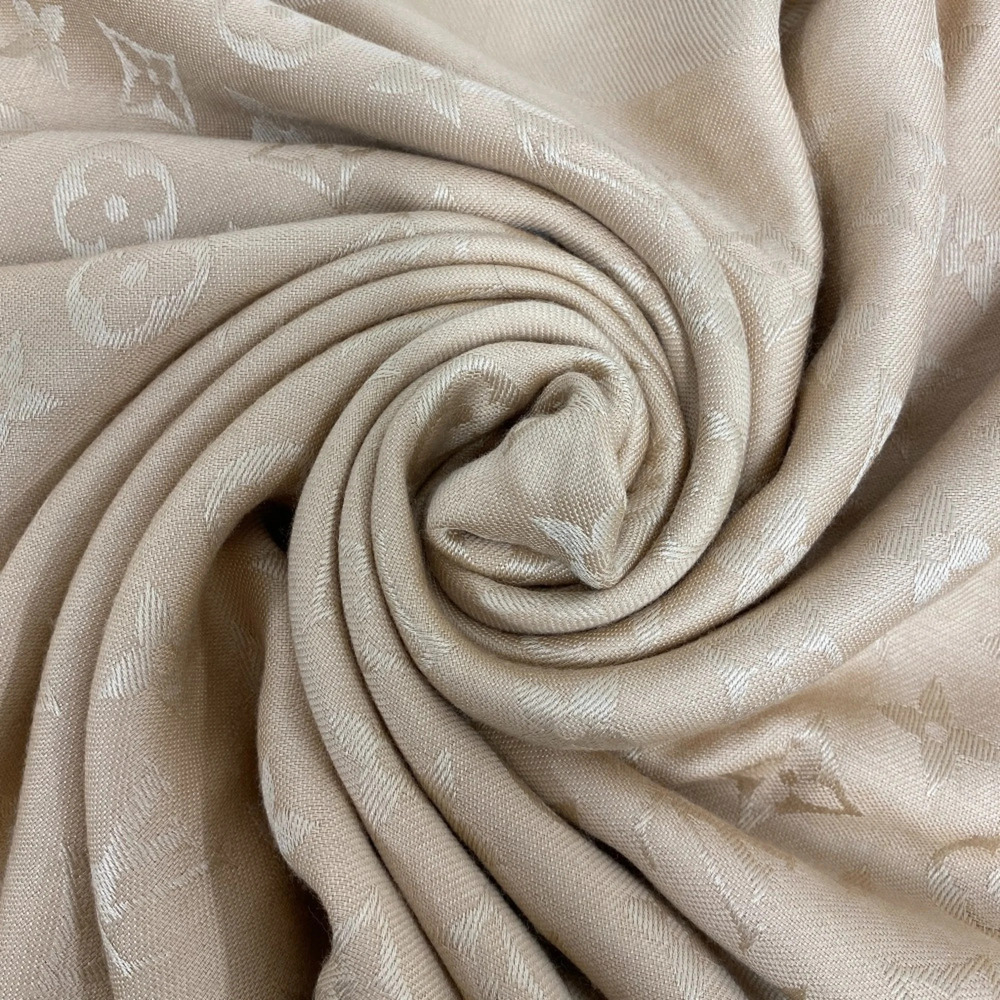 LOUIS VUITTON Monogram Shawl Stole, Beige